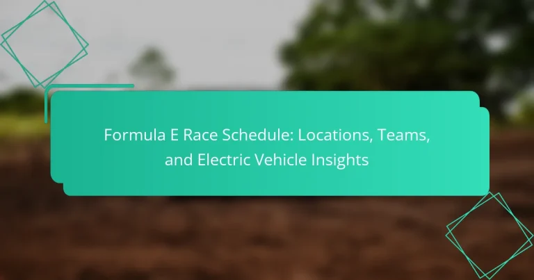 Formula E Race Schedule: Locations, Teams, and Electric Vehicle Insights