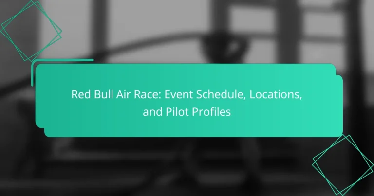 Red Bull Air Race: Event Schedule, Locations, and Pilot Profiles