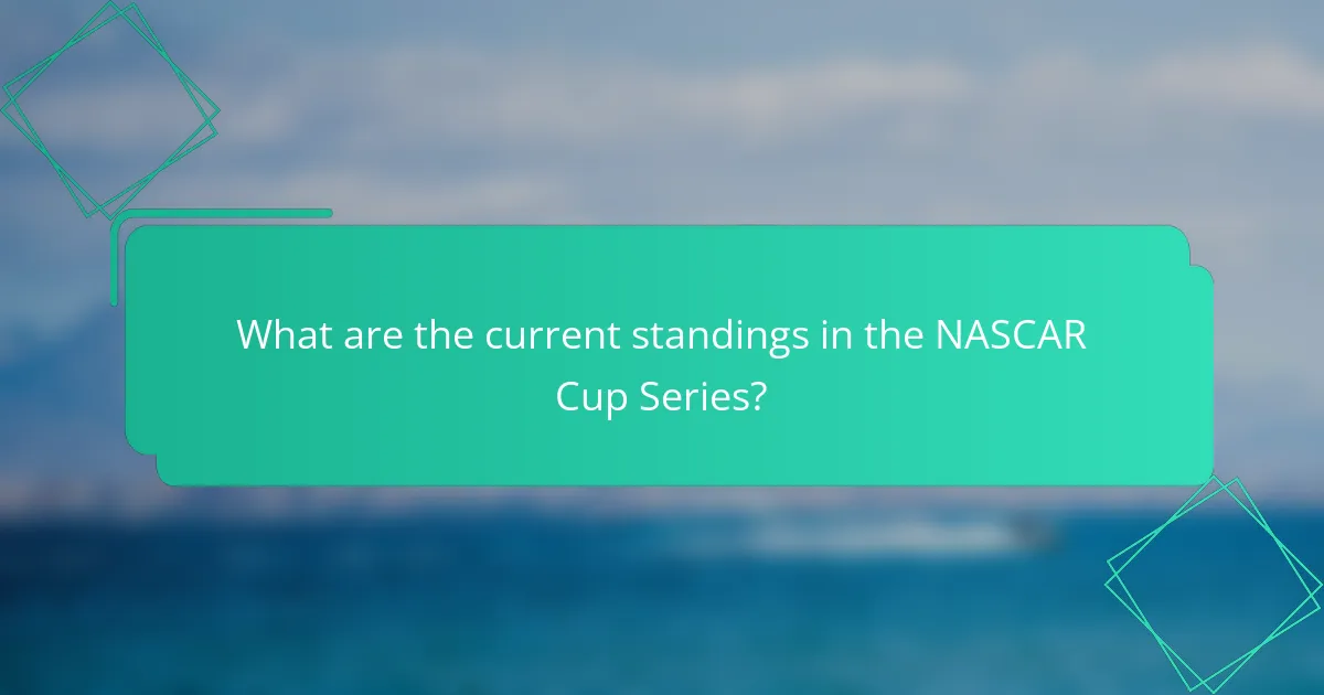 What are the current standings in the NASCAR Cup Series?