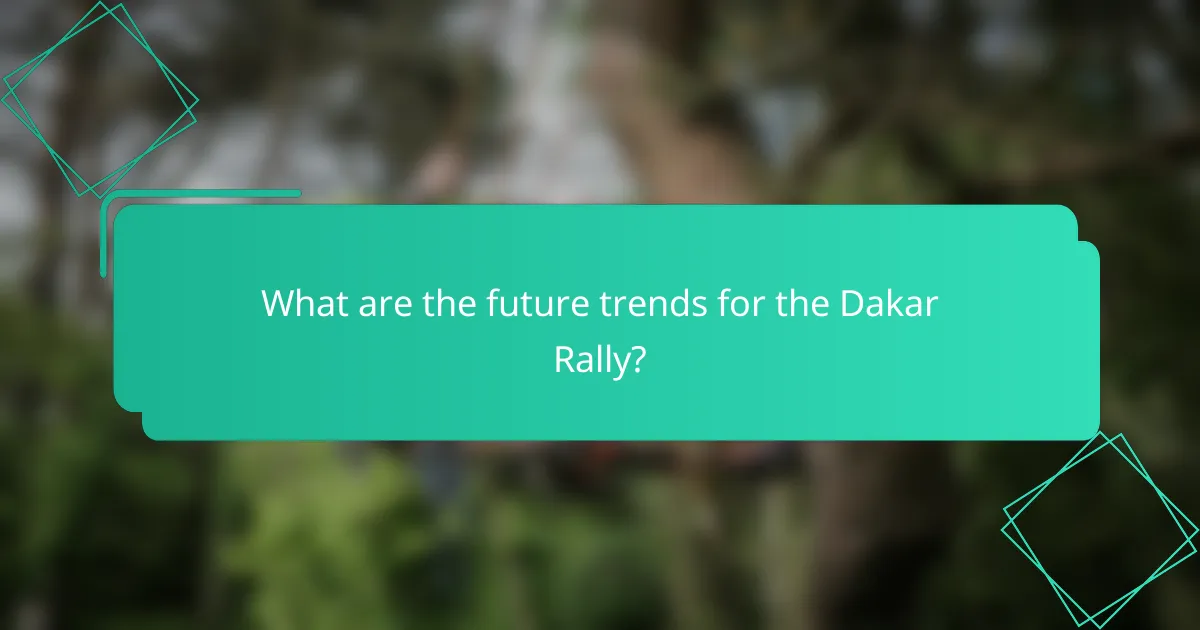 What are the future trends for the Dakar Rally?