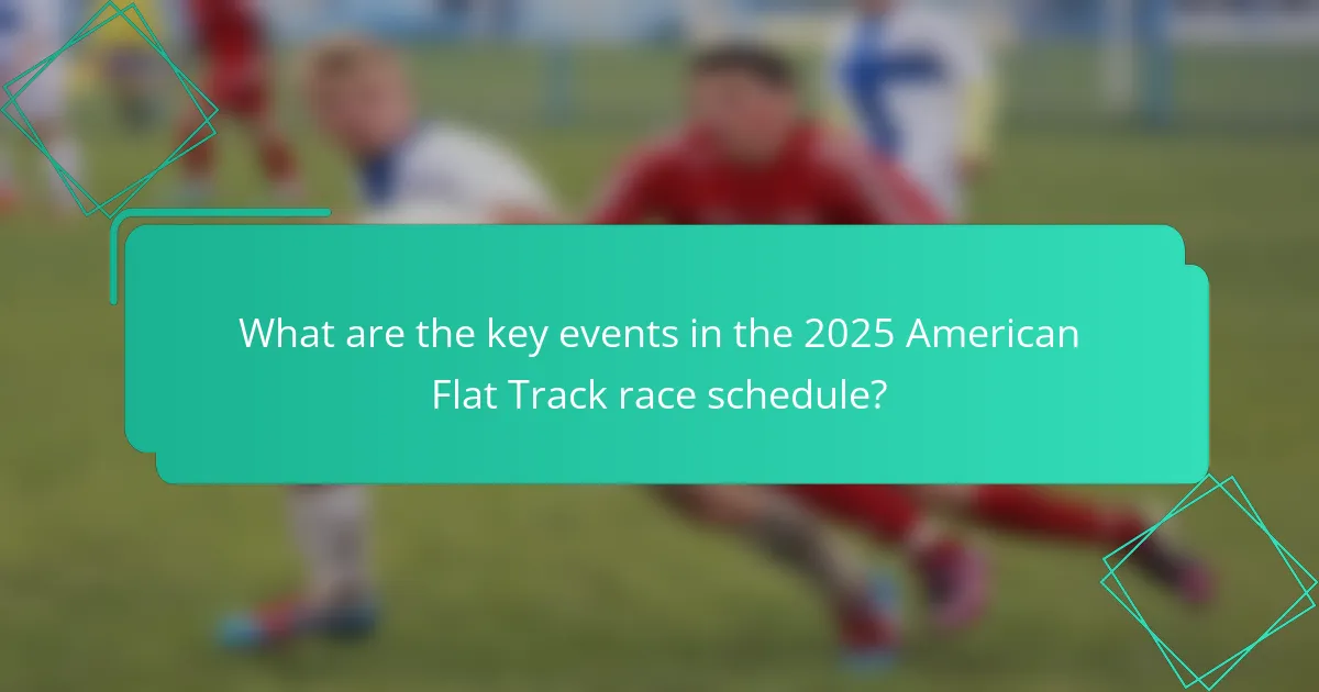 What are the key events in the 2025 American Flat Track race schedule?