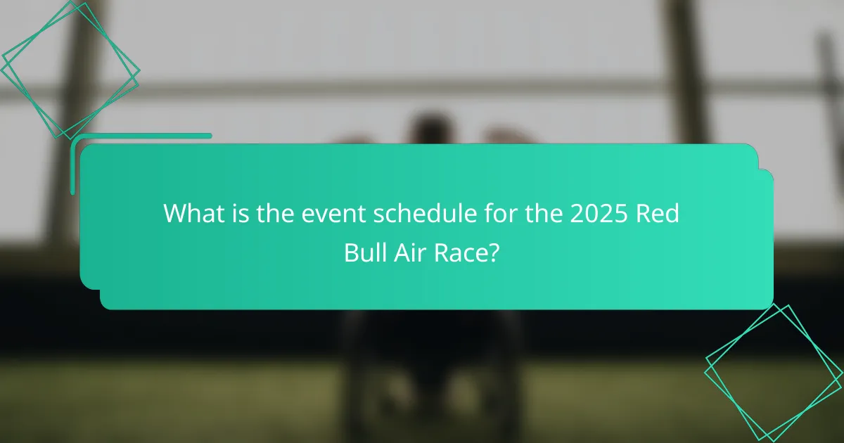 What is the event schedule for the 2025 Red Bull Air Race?